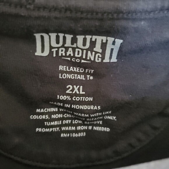 Duluth Trading Company  Longtail T Shirt Relaxed Fit Black Men's Size 2XL pocket - Picture 6 of 14